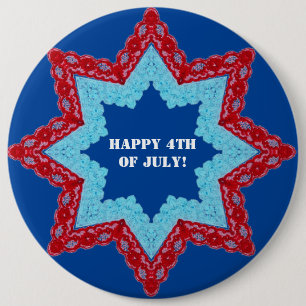 4. Juli Lace Red White Blue Button