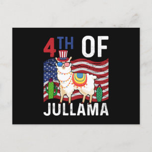 4. Juli Lamas Patriotische US-Flagge 4. Juli Postkarte