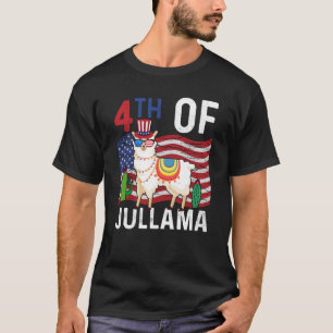 4. Juli Lamas Patriotische US-Flagge 4. Juli T-Shirt