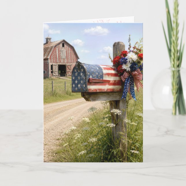 4. Juli Landbriefkasten Karte (Vorderseite)
