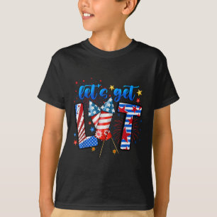 4. Juli Lasst Uns Feiern Feuerwerk Lustig Patrioti T-Shirt