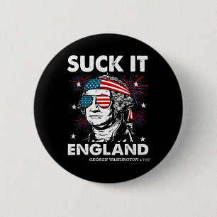 4. Juli Leck-mich England Shirt Lustig George-wash Button