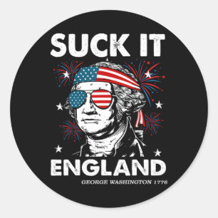 4. Juli Leck-mich England Shirt Lustig George-wash Runder Aufkleber