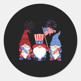 4. Juli Leopard Gnomes Firework Usa American W Runder Aufkleber