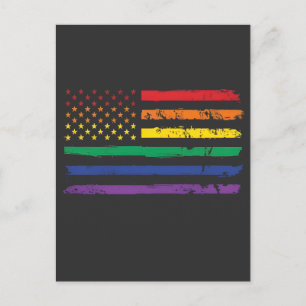 4. Juli LGBTQ Stolzflagge Amerikanisch LGBT Feiertagspostkarte