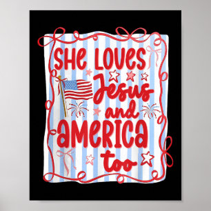 4. Juli Liebe sie Jesus und Amerika zu Christus Poster