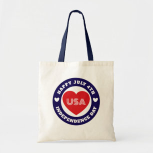 4. Juli Liebe USA Patriotisches Rot Weiß Blau Tragetasche