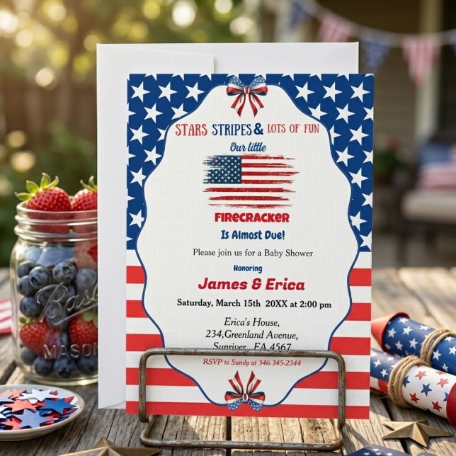 4. Juli Little Firecracker Baby Shower Einladung (Von Creator hochgeladen)