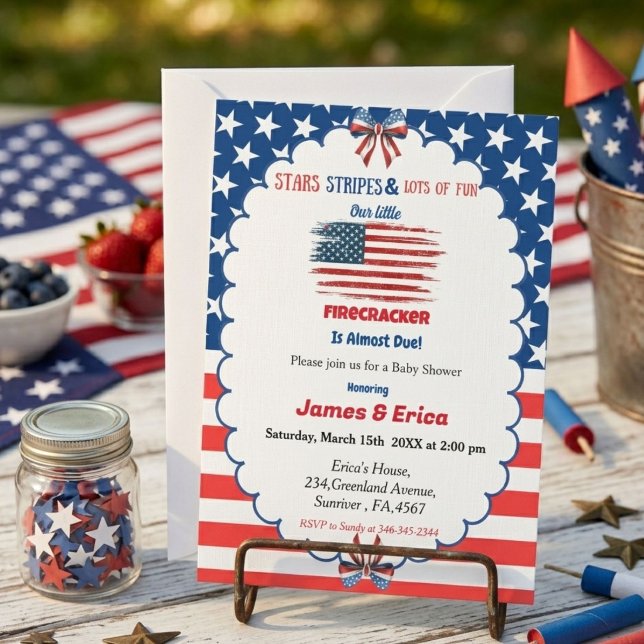 4. Juli Little Firecracker Baby Shower Einladung (Von Creator hochgeladen)