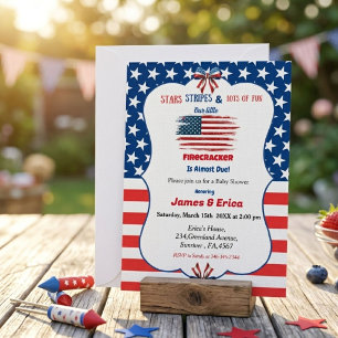 4. Juli Little Firecracker Baby Shower Einladung