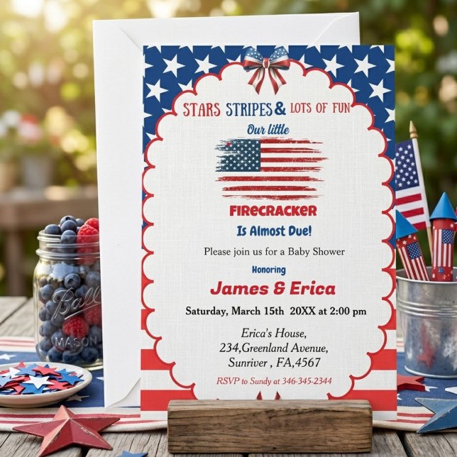 4. Juli Little Firecracker Baby Shower Einladung (Von Creator hochgeladen)