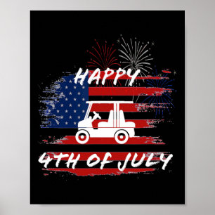 4. Juli Looping Parade Golf Cart Ameri Poster
