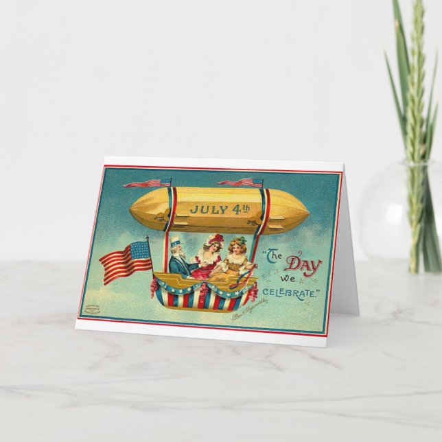 4. Juli - Luftschiff - Vintage Kunst Karte (Vorderseite)