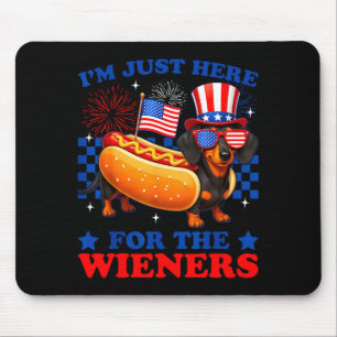 4. Juli lustig hier für die Würstchen Dachshund Mousepad