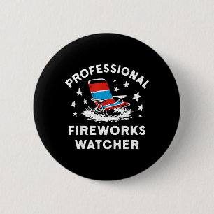 4. Juli Lustiger professioneller Feuerwerksbeobach Button