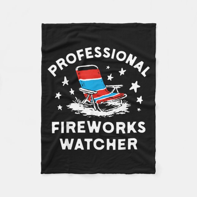 4. Juli Lustiger professioneller Feuerwerksbeobach Fleecedecke (Vorderseite)