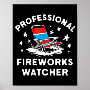 4. Juli Lustiger professioneller Feuerwerksbeobach Poster