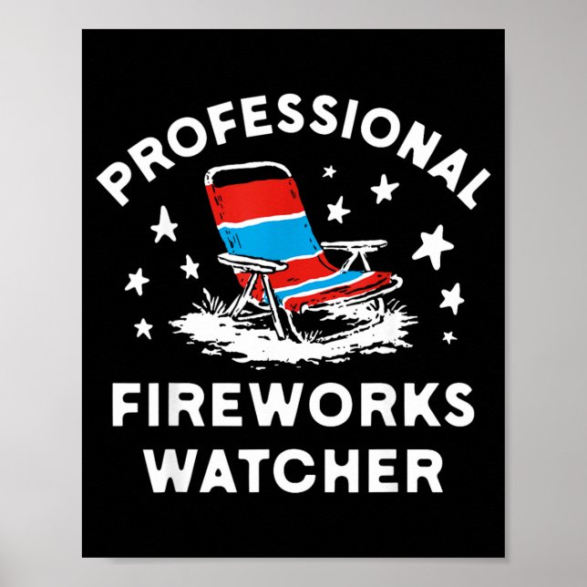 4. Juli Lustiger professioneller Feuerwerksbeobach Poster (Vorne)