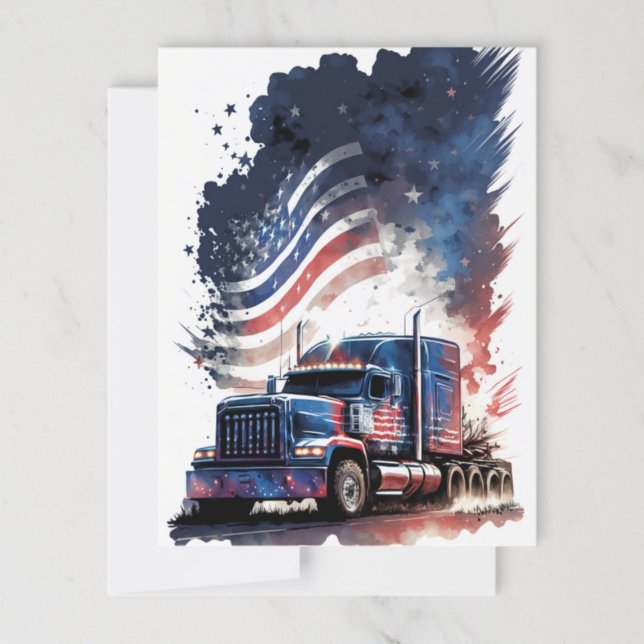4. Juli Mac Truck Postcard Postkarte (Von Creator hochgeladen)
