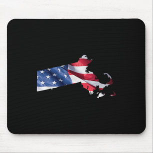 4. Juli Machusetts Staat American Flag Red Whi Mousepad