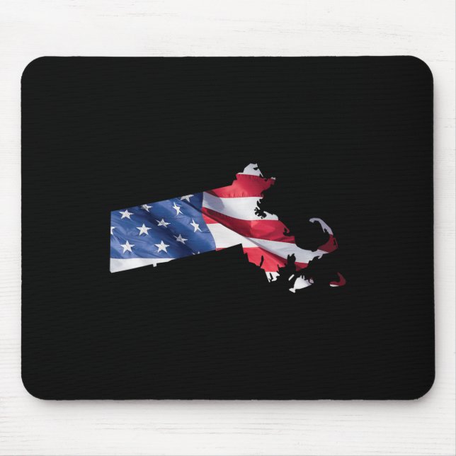 4. Juli Machusetts Staat American Flag Red Whi Mousepad (Vorne)