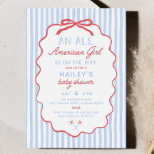 4. Juli Mädchen Baby Shower Einladung