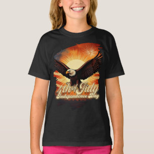 4. Juli – Majestätischer Adler und Feuerwerk-Tribu T-Shirt