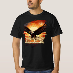 4. Juli – Majestätischer Adler und Feuerwerk-Tribu T-Shirt