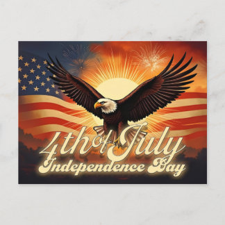 4. Juli - Majestic Eagle & Fireworks Tribute 🦅 Feiertagspostkarte