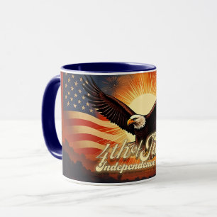 4. Juli - Majestic Eagle & Fireworks Tribute 🦅 Tasse