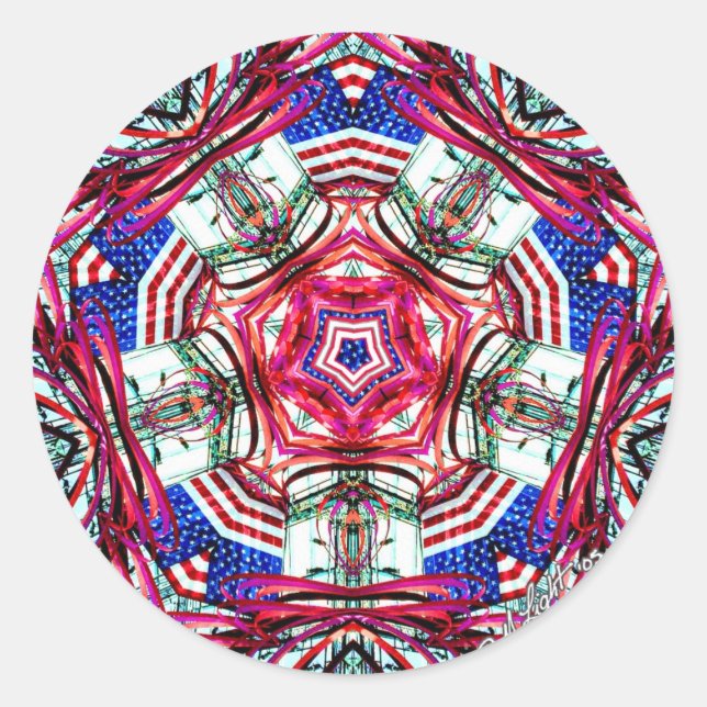 "4. Juli" Mandala Stickers (Vorderseite)