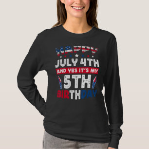 4. Juli Mein 5. Geburtstag Distressed Vintage T-Shirt