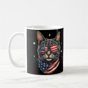 4. Juli Meowica American Flag Cat Kaffeetasse