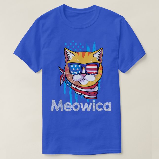 4. Juli Meowica Kitty Cat  T-Shirt (Design vorne)