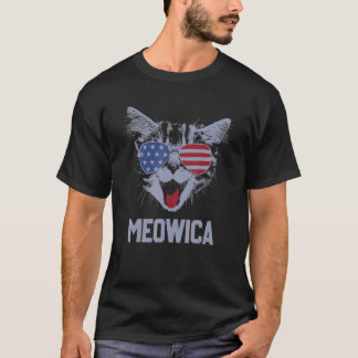 4. Juli Meowica Pawtriotische Kitty Merica Katze U T-Shirt