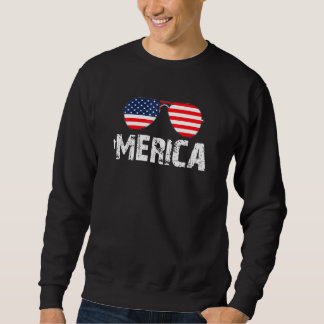 4. Juli Merica Amerikanische Flagge Sonnenbrille J Sweatshirt