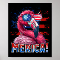 4. Juli Merica Flamingo American Flag Kinder Männe