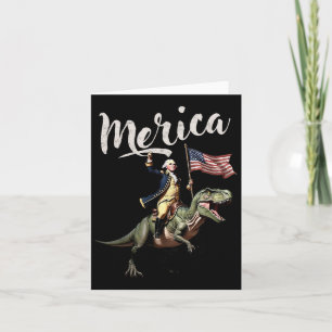 4. Juli Merica George Washington Riding A Dino Karte