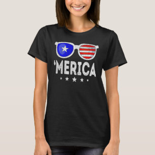 4. Juli MERICA Sonnenbrille All America USA-Flagge T-Shirt