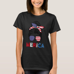 4. Juli Merica Sonnenbrille Classy Mom Leben Chaos T-Shirt