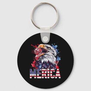 4. Juli Merica US sa Flagge Bald Eagle Patriotic V Schlüsselanhänger