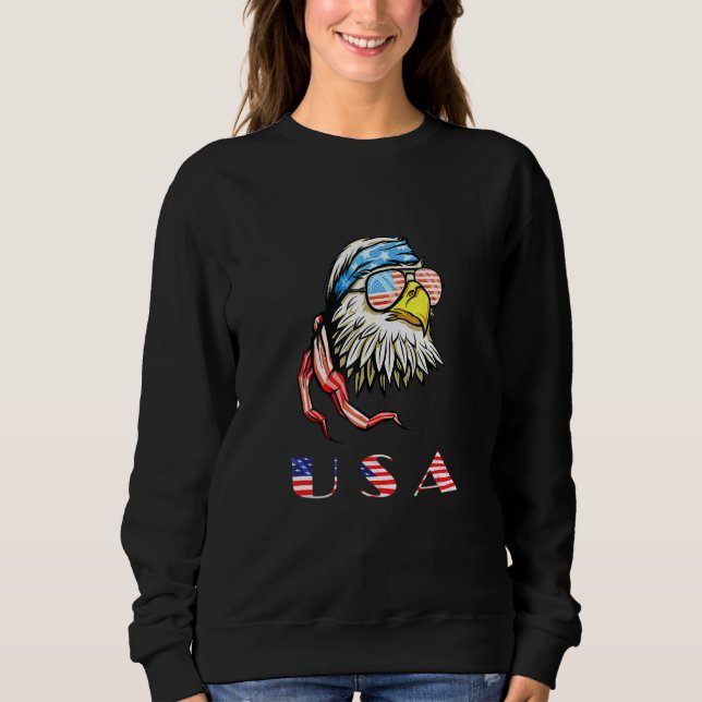 4. Juli Merica US sa Flagge Bald Eagle Patriotic V Sweatshirt (Vorderseite)