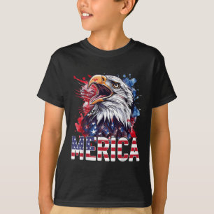 4. Juli Merica US sa Flagge Bald Eagle Patriotic V T-Shirt