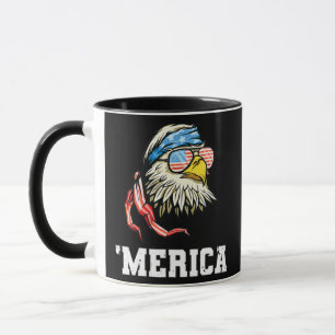 4. Juli Merica USA Flag Bald Eagle Patriotic Tasse