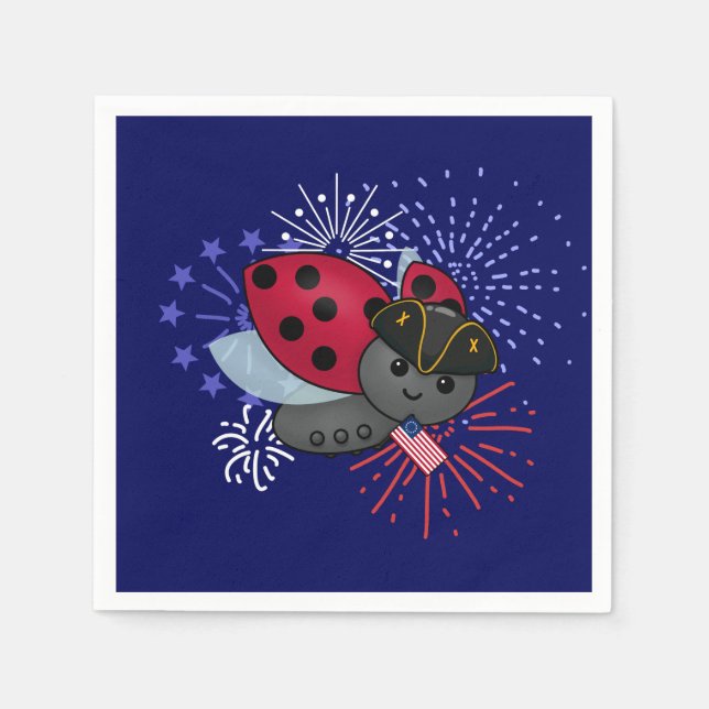 4. Juli Minuteman Ladybug Serviette (Vorderseite)
