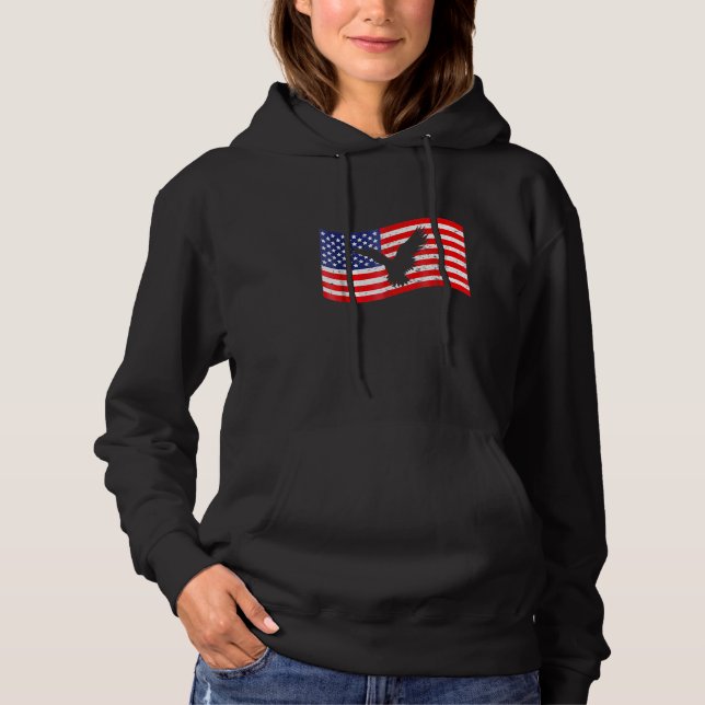 4. Juli mit amerikanischer Flagge Adler Männer Fra Hoodie (Vorderseite)