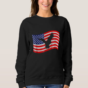 4. Juli mit amerikanischer Flagge Adler Männer Fra Sweatshirt