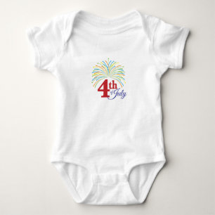4. Juli mit farbenfrohen Feuerwerken Baby Strampler