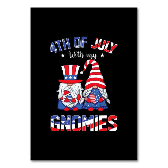 4. Juli mit meinen Gnomen Patriotic Gnome Tischnummer (Vorderseite)