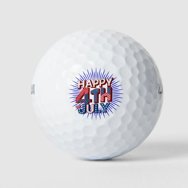 4. Juli mit Patriotic USA Designs feiern Golfball (Vorderseite)